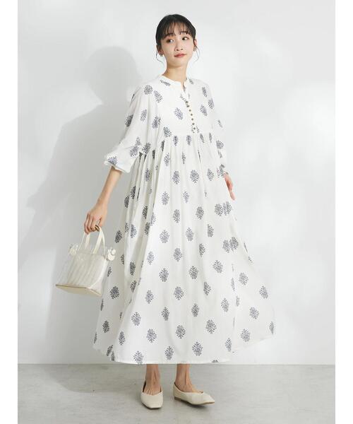 「CRAFT STANDARD BOUTIQUE」 長袖ワンピース FREE ブラウン レディース_画像2