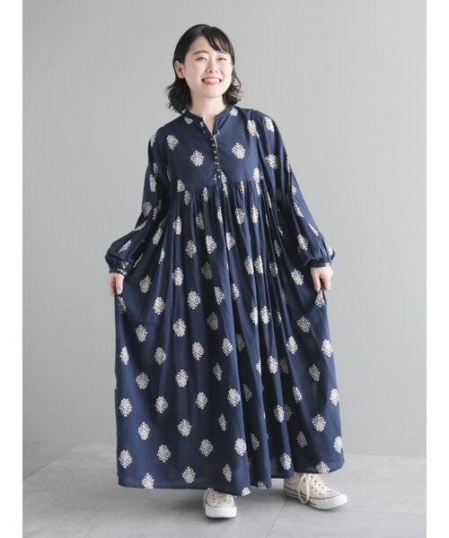「CRAFT STANDARD BOUTIQUE」 長袖ワンピース FREE ブラウン レディース_画像4