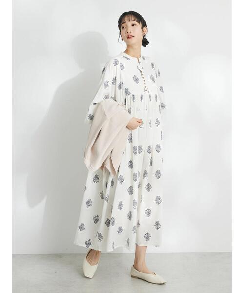 「CRAFT STANDARD BOUTIQUE」 長袖ワンピース FREE ブラウン レディース_画像7