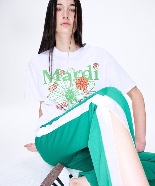 「Mardi Mercredi」 半袖Tシャツ FREE ホワイト×ピンク レディース_画像2