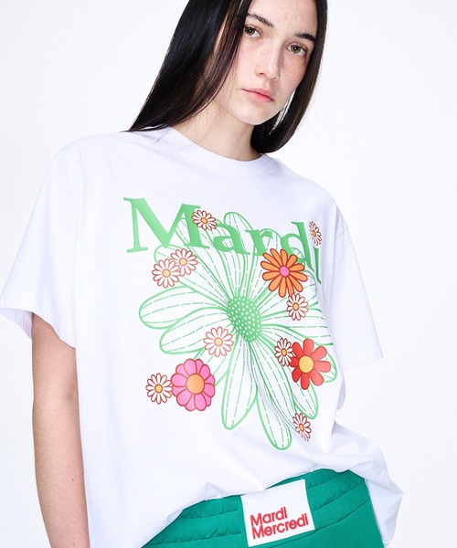「Mardi Mercredi」 半袖Tシャツ FREE ホワイト×ピンク レディース_画像3