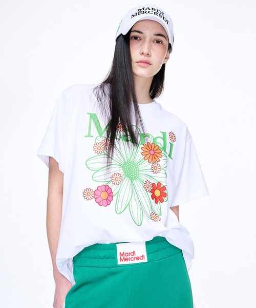 「Mardi Mercredi」 半袖Tシャツ FREE ホワイト×ピンク レディース_画像8