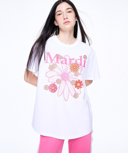 「Mardi Mercredi」 半袖Tシャツ FREE ホワイト×ピンク レディース_画像9