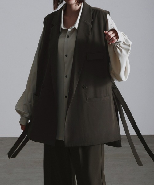 「Loose/ルース」 ジレ M ブラック メンズ_画像2