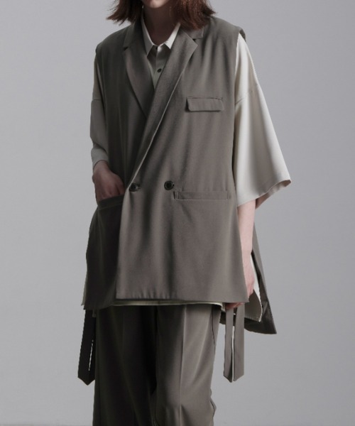 「Loose/ルース」 ジレ M ブラック メンズ_画像6