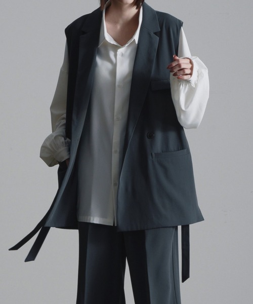 「Loose/ルース」 ジレ M ブラック メンズ_画像7