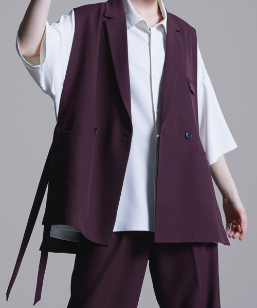 「Loose/ルース」 ジレ M ブラック メンズ_画像8