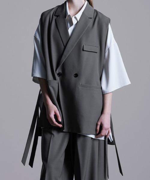 「Loose/ルース」 ジレ M ブラック メンズ_画像9