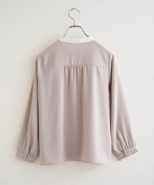 価格応⭐︎yori イッピーチェックブラウス　38 ikka（イッカ） ブラウス シャツ ジョーゼットバイカラーブラウス