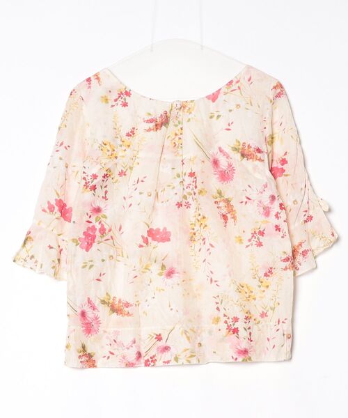 「KAREN WALKER」 花柄半袖ブラウス 2 ベージュ レディース_画像2