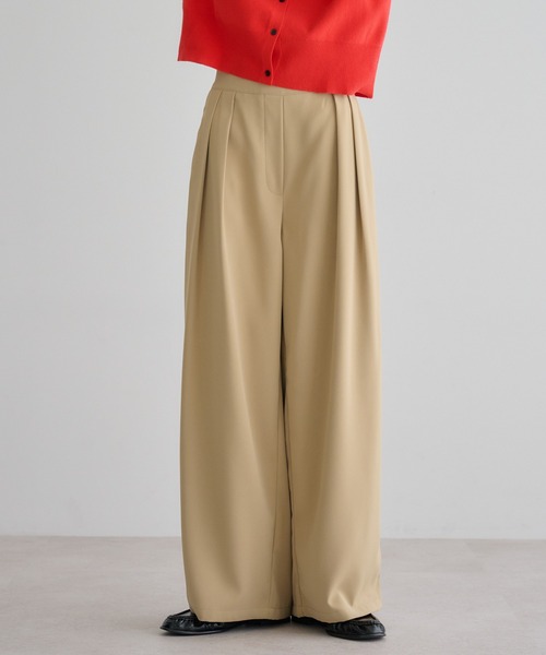 パンツ とろみイージータックワイドパンツ レディース | Bonjour Sagan