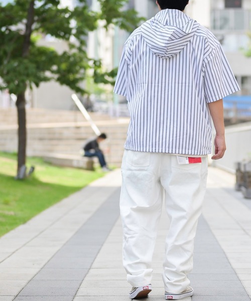 「JOHN'S CLOSET」 「HALHAM」半袖シャツ MEDIUM ホワイト メンズ_画像6