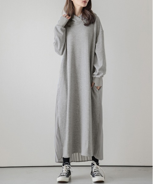 「La-gemme」 長袖ワンピース フリー ネイビー レディース_画像3