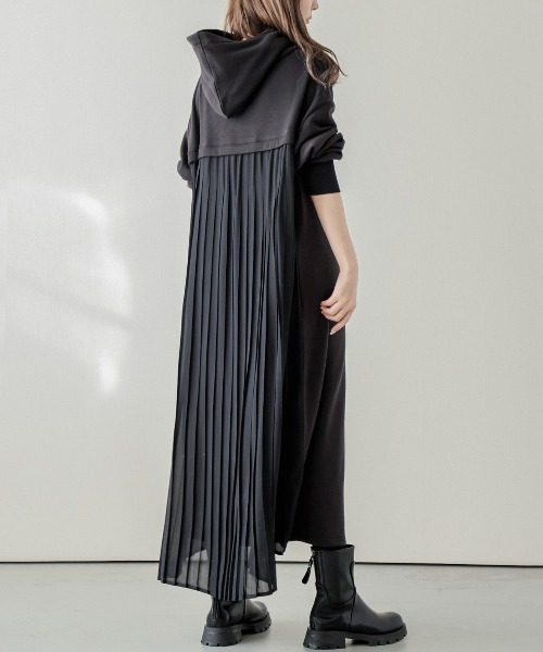 「La-gemme」 長袖ワンピース フリー ネイビー レディース_画像4