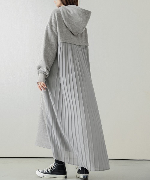 「La-gemme」 長袖ワンピース フリー ネイビー レディース_画像6