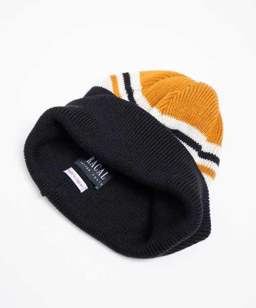 RACAL（ラカル） ニット帽 ニットキャップ メンズ Reversible Border