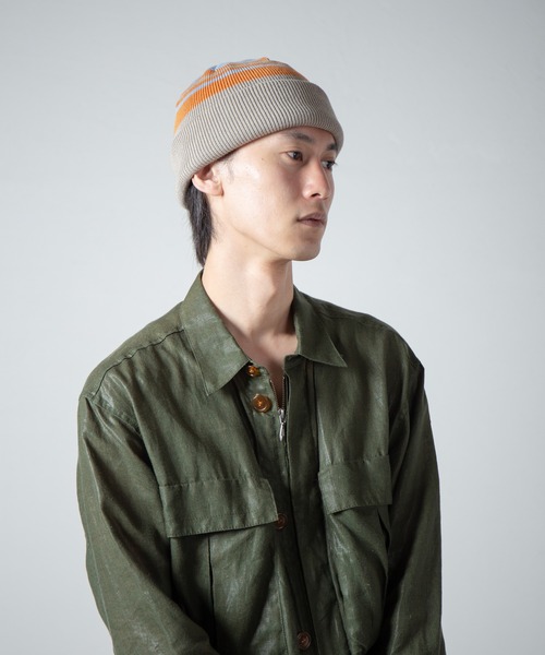RACAL（ラカル） ニット帽 ニットキャップ Reversible Border Short