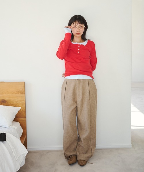 COMMON GULL PRODUCTS ひとえふたえパックヘンリーロンT M ひとえふたえパックヘンリーロンTEE（Tシャツ/カットソー）｜common