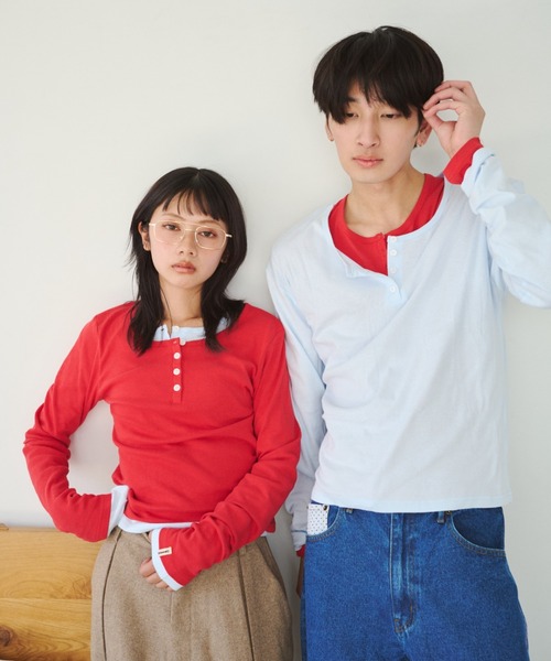 COMMON GULL PRODUCTS ひとえふたえパックヘンリーロンT M ひとえふたえパックヘンリーロンTEE（Tシャツ/カットソー）｜common