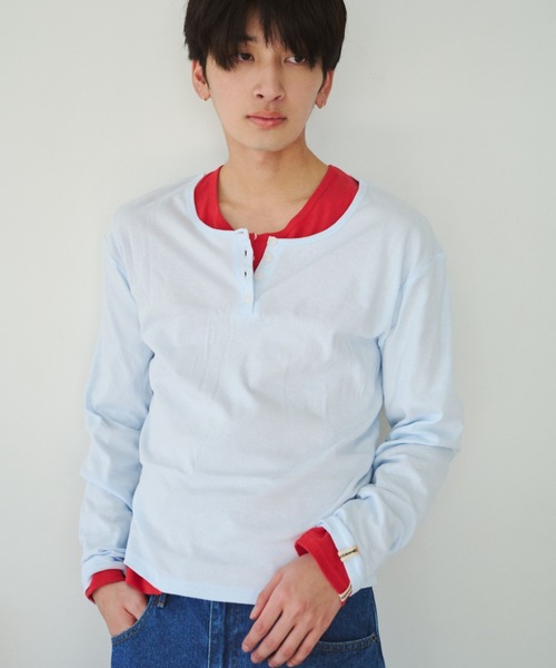 COMMON GULL PRODUCTS ひとえふたえパックヘンリーロンT M ひとえふたえパックヘンリーロンTEE（Tシャツ/カットソー）｜common
