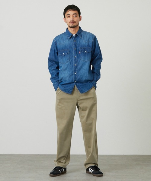 希少　エドウィン　EDWIN チノパンツ　尾錠付き　ワイドパンツ　W34 EDWIN（エドウィン） ワイドパンツ チノパン ジャージーズ ルーズ