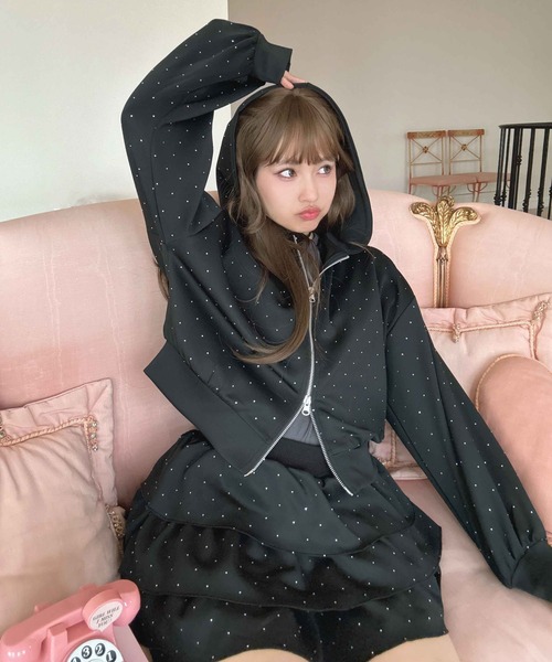 AS KNOW AS（アズノゥアズ） スカート アソート柄ティアードフリルミニ