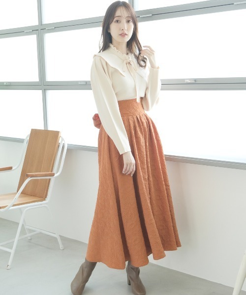「WILLSELECTION」 フレアスカート MEDIUM オレンジ レディース_画像2