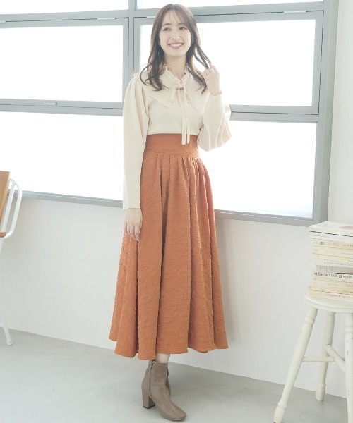 「WILLSELECTION」 フレアスカート MEDIUM オレンジ レディース_画像9