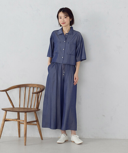 COMME CA ISM（コムサイズム） パンツ シャンブレースカ−チョ