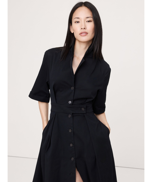 ワンピース ストレッチ ポプリン シャツドレス : ZOZOTOWN Yahoo!店