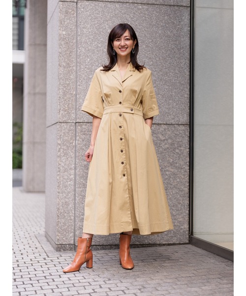ワンピース ストレッチ ポプリン シャツドレス : ZOZOTOWN Yahoo!店