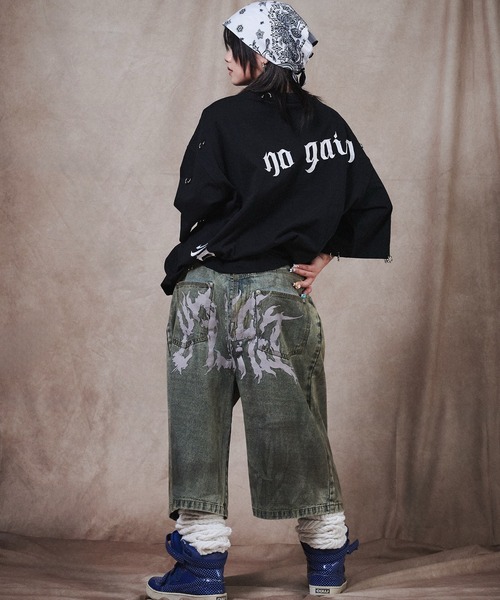 ガルフィー　ブラックデニム　ハーフパンツ GALFY（ガルフィー） ハーフパンツ ワイドパンツ ジーンズ 「GALFY
