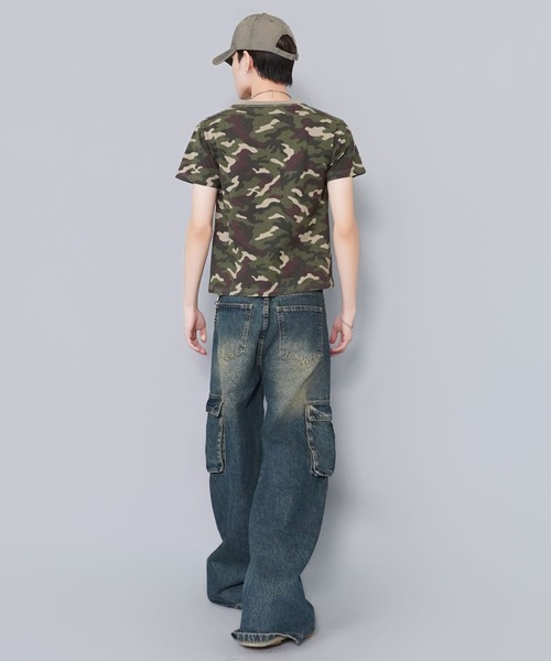 SPINNS（スピンズ） tシャツ 短丈グラフィック半袖Tシャツ/スケルトン