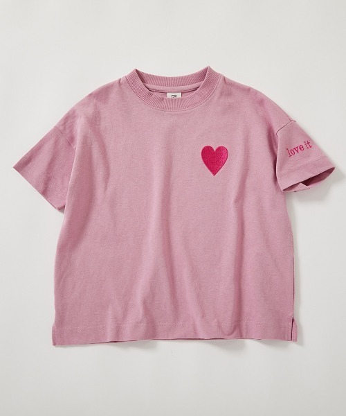 45R 45rpm ビッグシルエット Tシャツ カットソー R刺繍　ピンク devirock（デビロック） tシャツ 綿100% お洗濯してもよれにくい