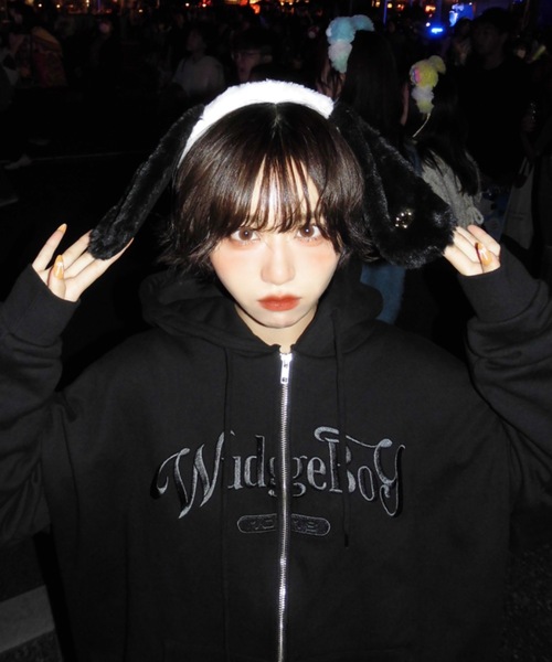 「WudgeBoy」 ジップアップパーカー MEDIUM ブラック メンズ_画像3