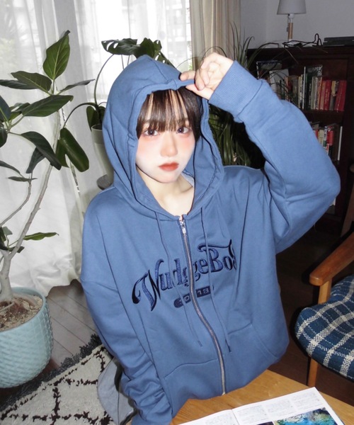 「WudgeBoy」 ジップアップパーカー MEDIUM ブラック メンズ_画像4