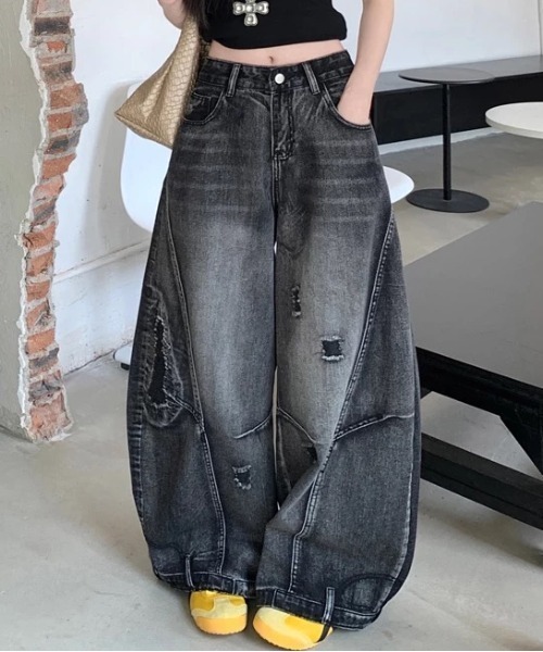 ATMARK ジーンズ 「3サイズ展開 / UNISEX 」ZOZO限定 ダメージ加工
