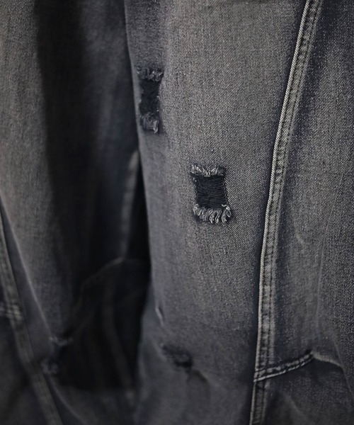 ATMARK ジーンズ 「3サイズ展開 / UNISEX 」ZOZO限定 ダメージ加工 