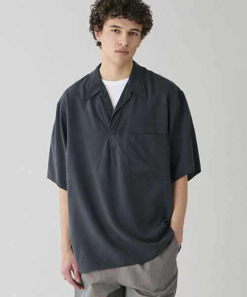 シャツ KAPTAIN SUNSHINE | シルク 半袖スキッパーシャツ MEN メンズの画像