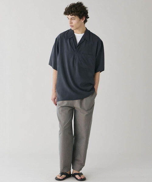 シャツ KAPTAIN SUNSHINE | シルク 半袖スキッパーシャツ MEN メンズの画像