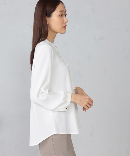 「GALLORIA」 長袖ブラウス M ネイビー レディース_画像3