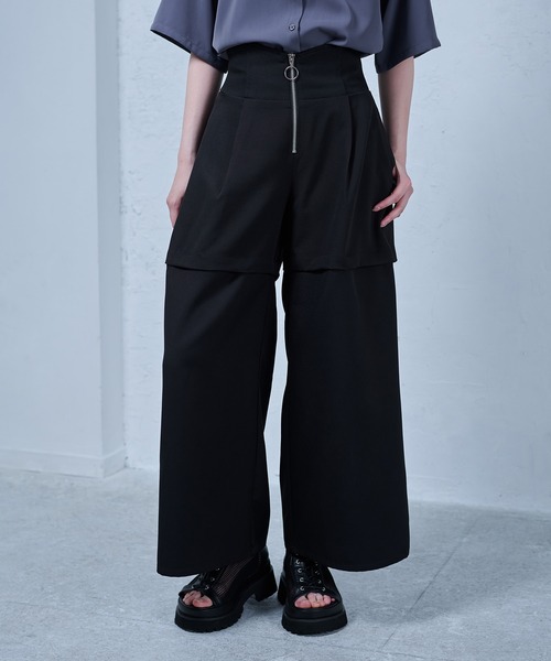 ワイドパンツ パンツ マルチWAYコルセットパンツ レディースの画像