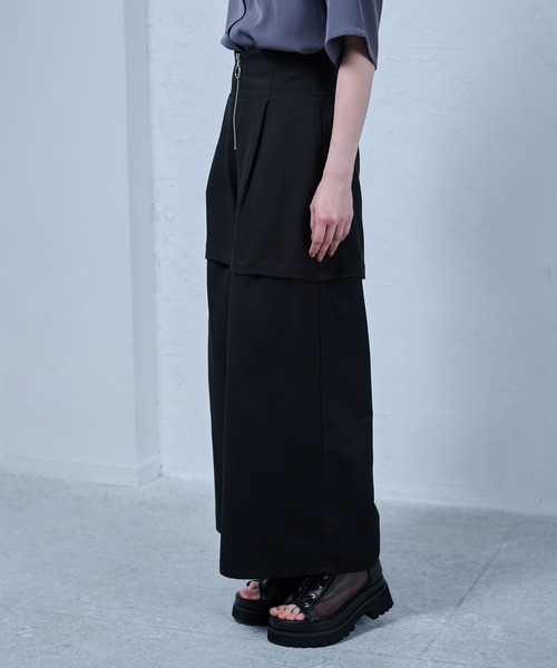 ワイドパンツ パンツ マルチWAYコルセットパンツ レディースの画像