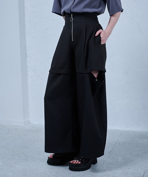 ワイドパンツ パンツ マルチWAYコルセットパンツ レディースの画像