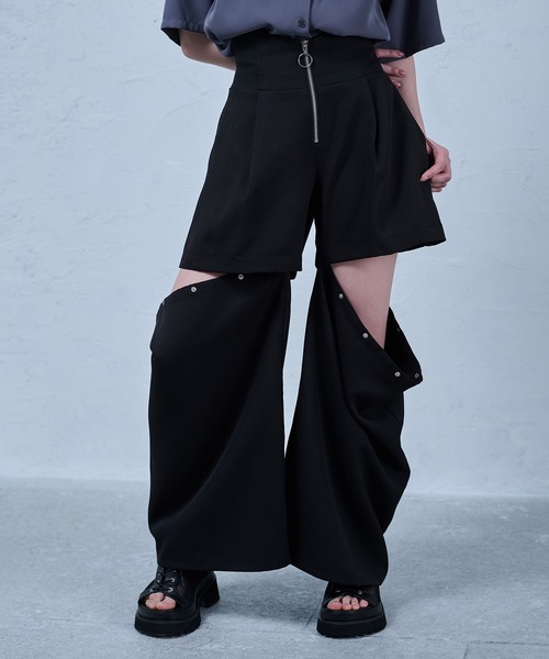ワイドパンツ パンツ マルチWAYコルセットパンツ レディースの画像
