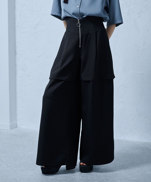 ワイドパンツ パンツ マルチWAYコルセットパンツ レディースの画像