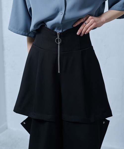 ワイドパンツ パンツ マルチWAYコルセットパンツ レディースの画像