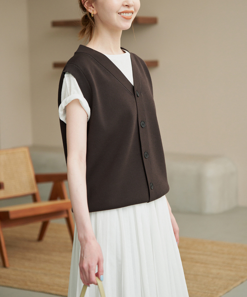 SLOBE IENA（スローブイエナ） ベスト ジレ 「WEB限定/」コットンポリ