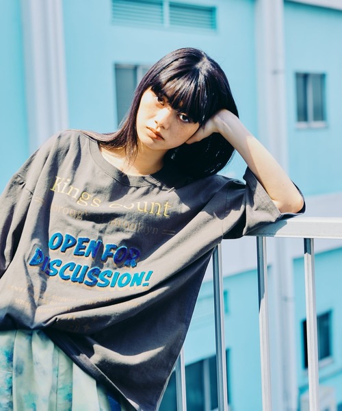 「niko and...」 半袖カットソー LARGE グレー レディース_画像4
