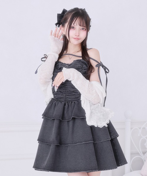 Pal elfy ワンピース シャーリングティアードキャミワンピース 